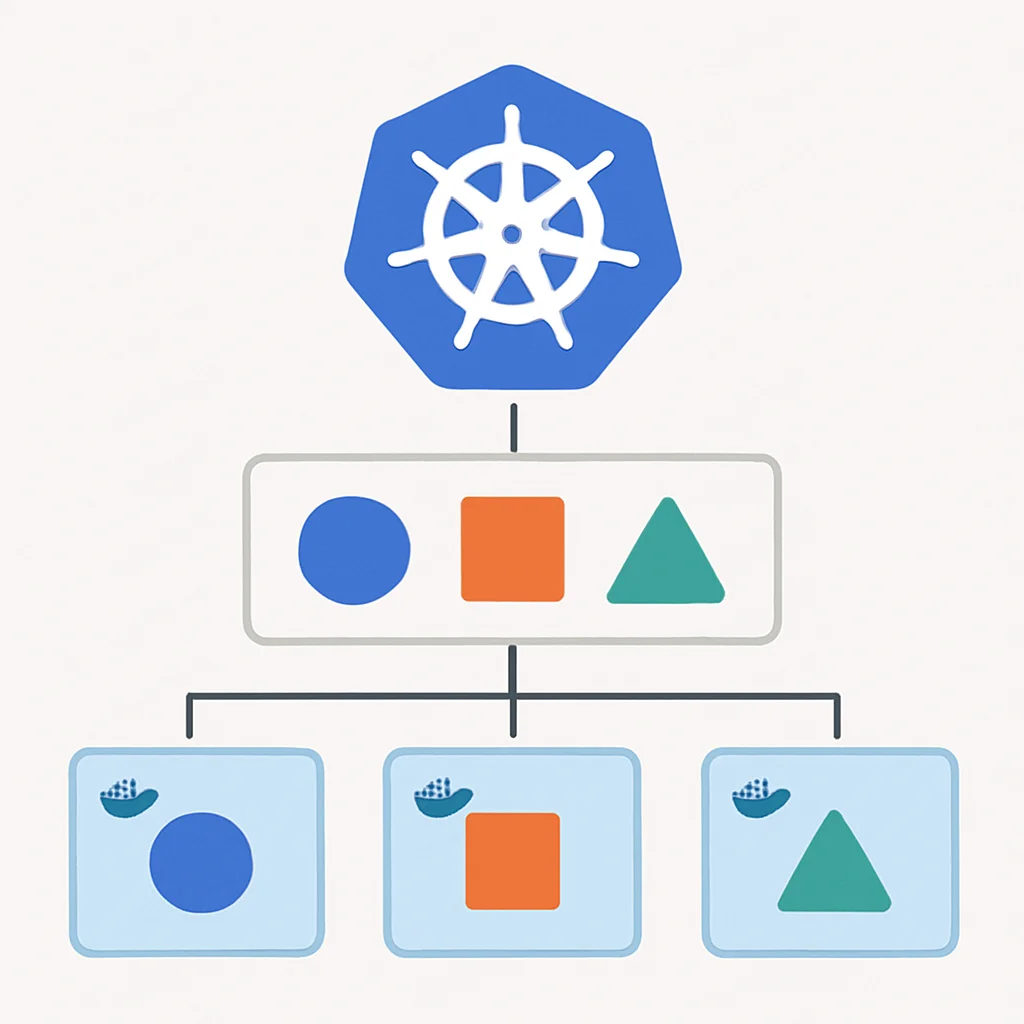 Diagramma microservizi in container Docker orchestrati da Kubernetes